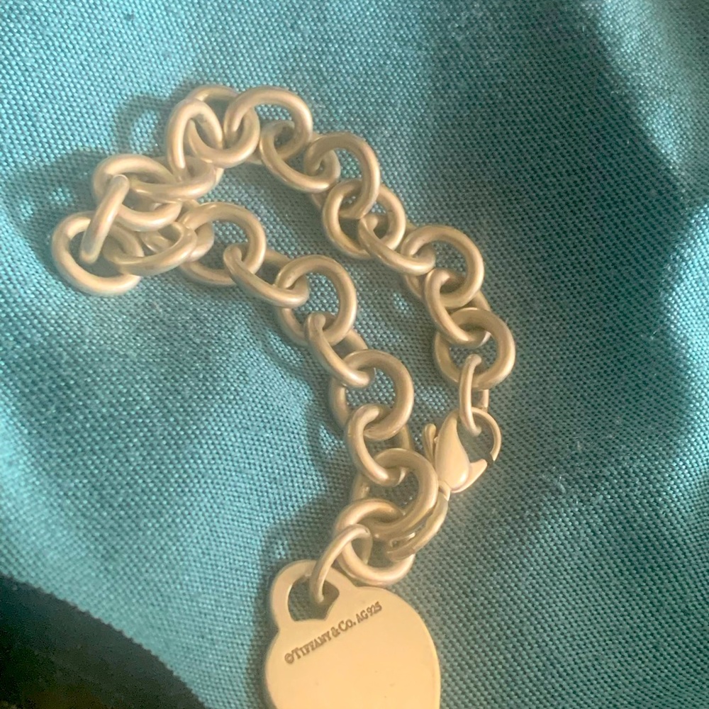 Authentic Tiffany & Co Turquoise Splash Heart Charm Bracelet.